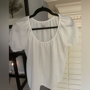 TeXTURE & THREAD Madewell by J Crew White Puffy Sleeved Blouse XS